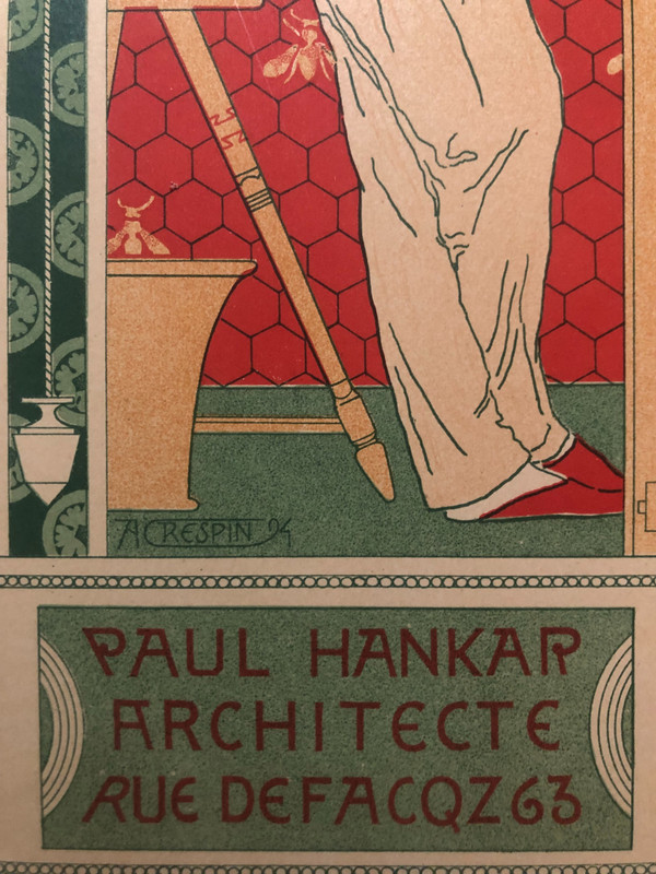 Maitres de l'affiche planche 91 Paul Hankar architecte par Paul Crespin 1897