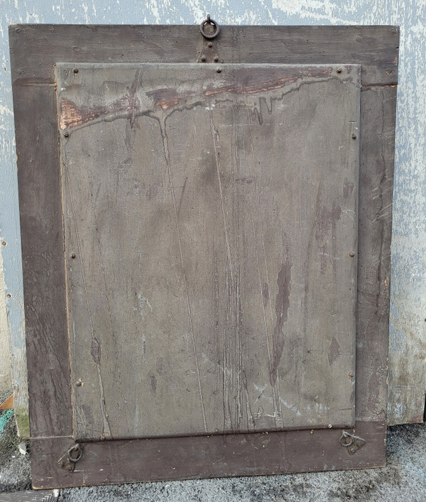 Specchio in legno annerito e dorato, XVII secolo
