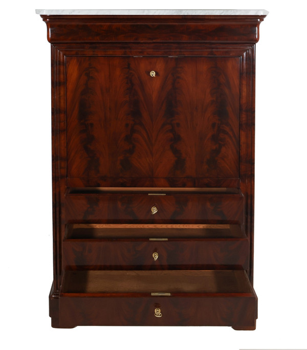  Louis Philippe period flamed mahogany writing desk
