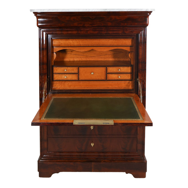  Louis Philippe period flamed mahogany writing desk