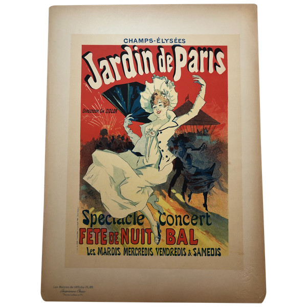 Maitres de l'affiche piatto 65 Jardins de Paris di Jules Chéret 1897