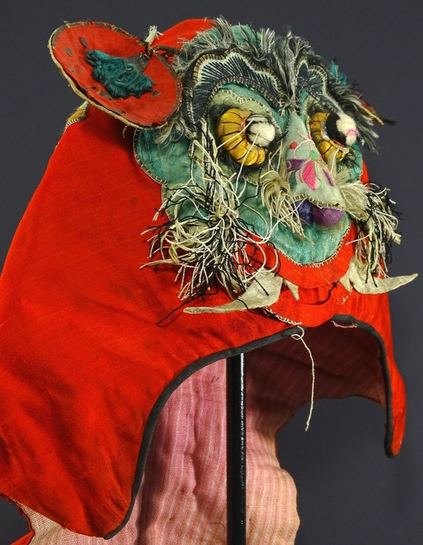 China, Second Half 19th Century, Embroidered Silk Ceremonial Cap.