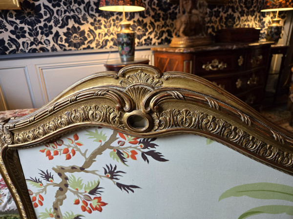 Gilded wood mantel screen from the Second Empire period