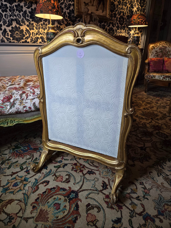 Gilded wood mantel screen from the Second Empire period