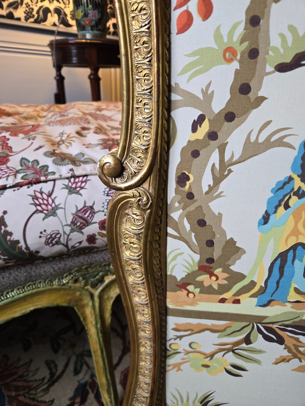 Gilded wood mantel screen from the Second Empire period