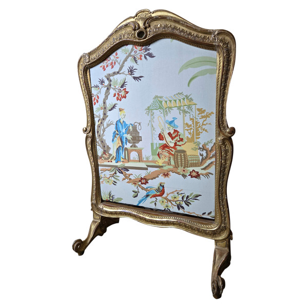 Gilded wood mantel screen from the Second Empire period