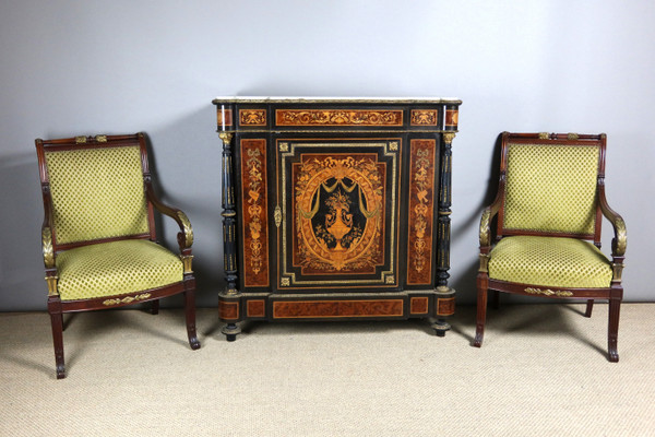 Buffet d'appui en marqueterie XIXème siècle