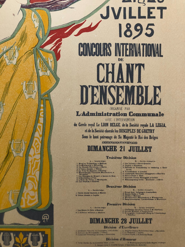 Masters of the poster plate 59 Ensemble singing competition Liège 1895 by August Donnay 1897