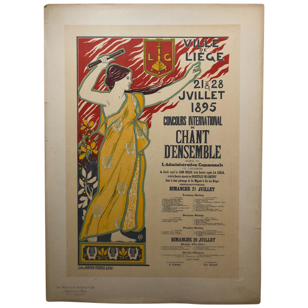 Masters of the poster plate 59 Ensemble singing competition Liège 1895 by August Donnay 1897