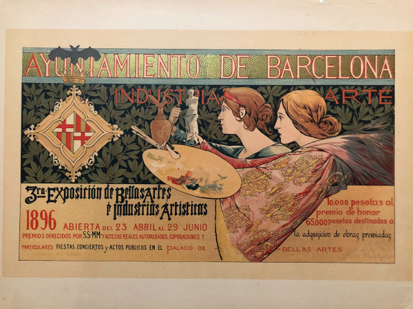 Maitres de l'affiche plate 64 Exposition de Bella Artes Barcelona 1896 by A. de Riquer