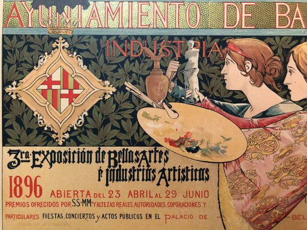 Maitres de l'affiche plate 64 Exposition de Bella Artes Barcelona 1896 by A. de Riquer