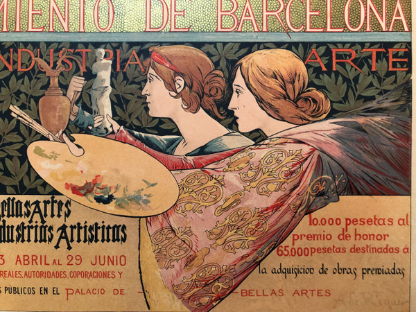 Maitres de l'affiche plate 64 Exposition de Bella Artes Barcelona 1896 by A. de Riquer