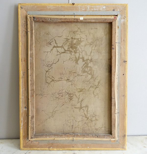 Blumenstrauß / Rosen, Stillleben - Lyoner Schule des 19. Jahrhunderts - 104cm x 76,5cm