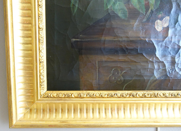 Blumenstrauß / Rosen, Stillleben - Lyoner Schule des 19. Jahrhunderts - 104cm x 76,5cm