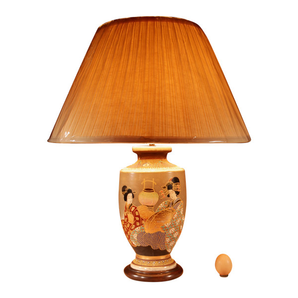 A highly decorative Japanese Satsuma table lamp.