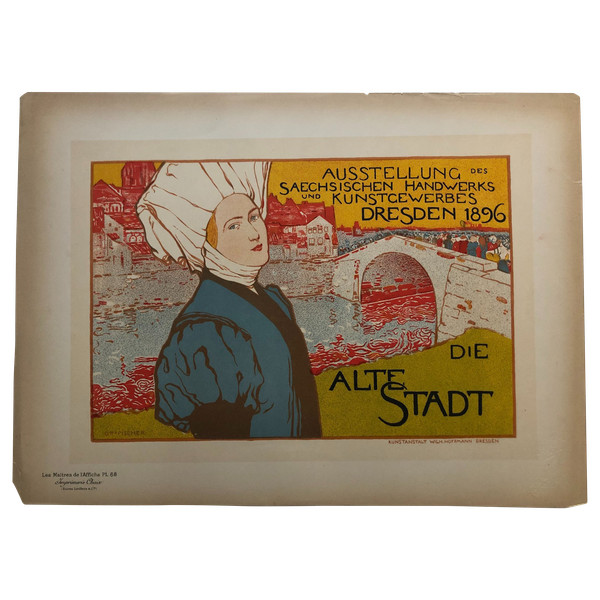 Poster Masters plate 68 Austellung Dresden by Otto Fischer 1896