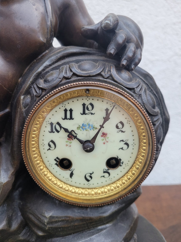 Le Message mantel set by J Castellamare, 19th century