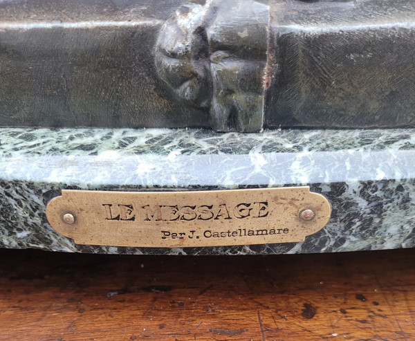 Le Message mantel set by J Castellamare, 19th century