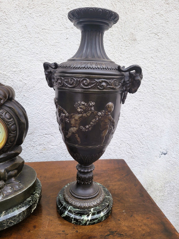 Le Message mantel set by J Castellamare, 19th century