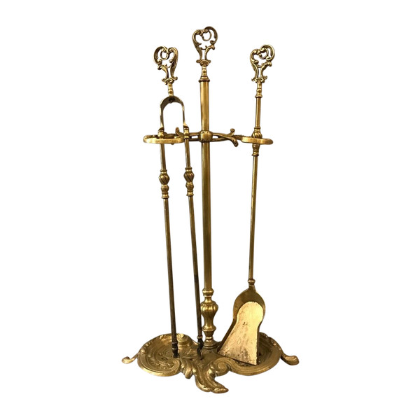 Antique 19th century bronze Louis XV style mantelpiece server