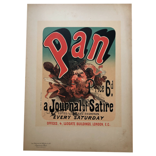 Maitres de l'affiche planche 81 Pan a journal of  Satire par Jules Chéret 1897