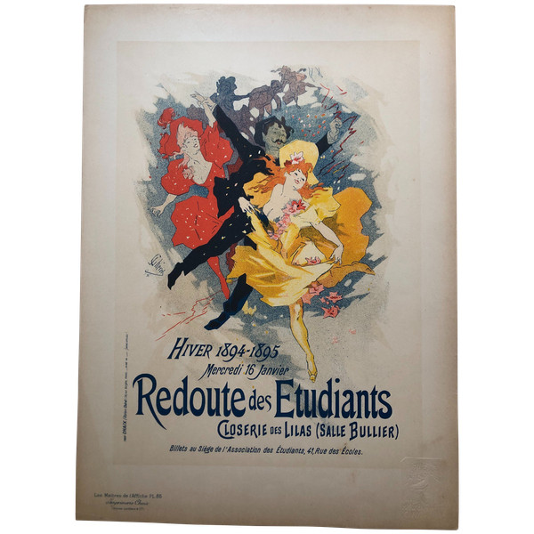 Maitres de l'affiche planche 85 La Redoute des Etudiants par Jules Chéret 1897