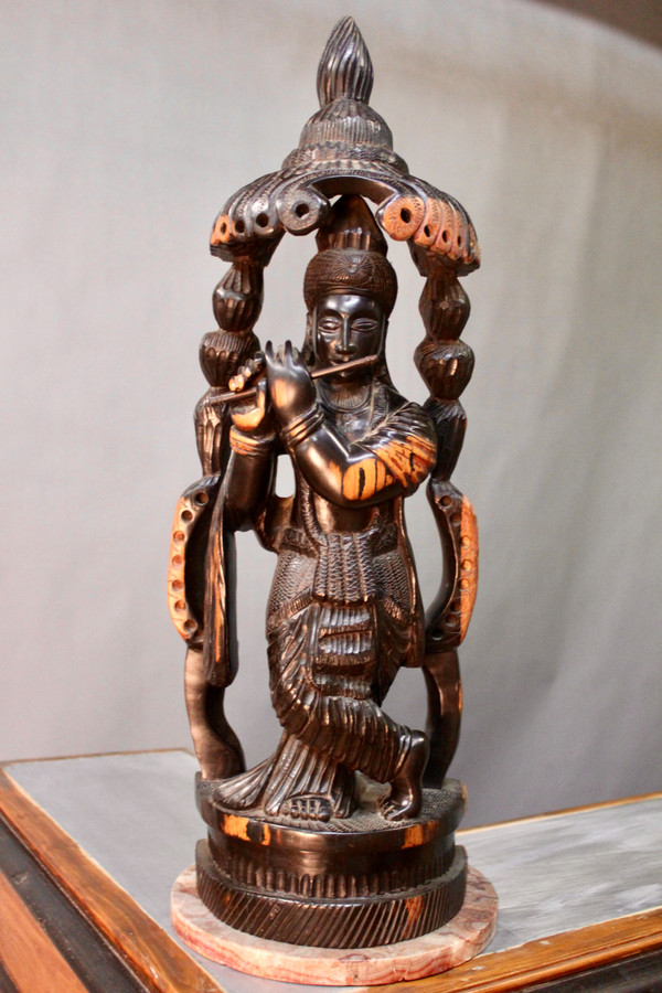 Khmer-Statue Aus massivem Eisenholz