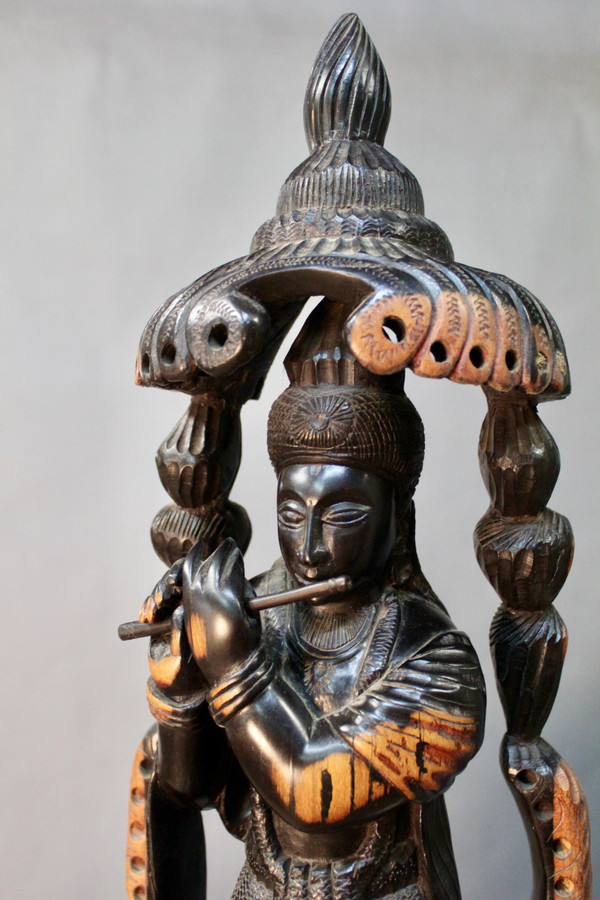 Khmer-Statue Aus massivem Eisenholz
