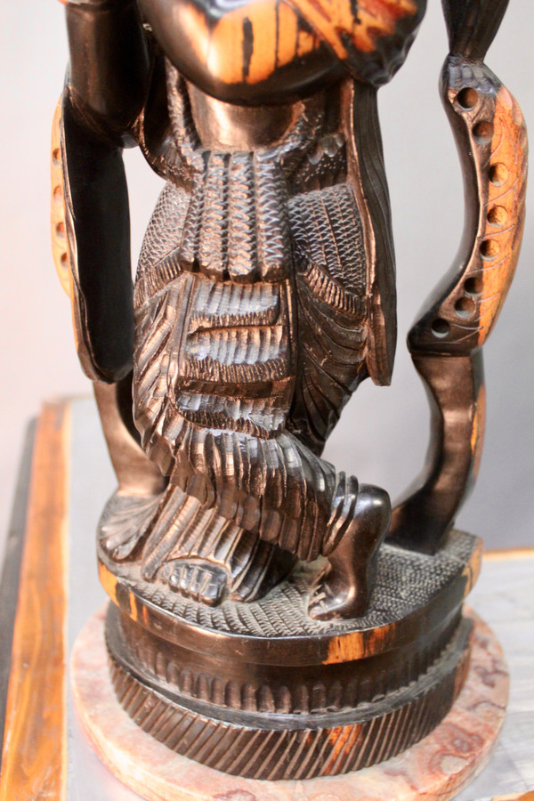 Khmer-Statue Aus massivem Eisenholz