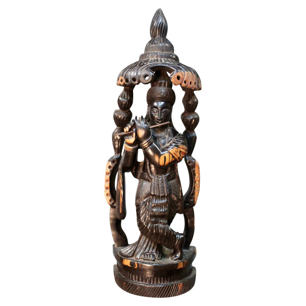 Khmer-Statue Aus massivem Eisenholz