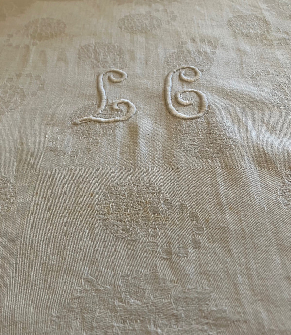 Series of 8 vintage napkins in pure Napoleon III and Art-Deco thread