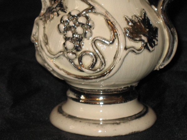 Langeais earthenware vase decorated with bunches of grapes signed C.B. 19th century period