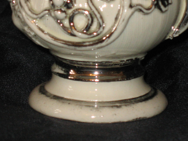 Langeais earthenware vase decorated with bunches of grapes signed C.B. 19th century period