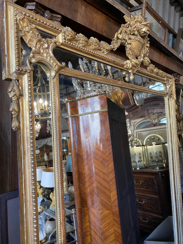 XIXth Century Chateau Mirror, Louis XVI Style, A Parecloses