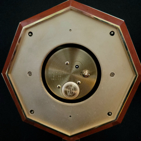 Cartier Clock in Bloodstone, Mother-of-Pearl, Gilt Brass, art déco style