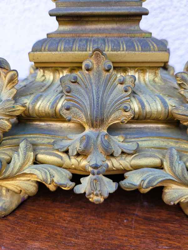 3 Piece Gilded Bronze Set, Napoleon III, 19th Century