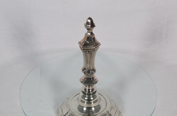 Pair of candlesticks with silver-plated metal centerpiece, early 20th century