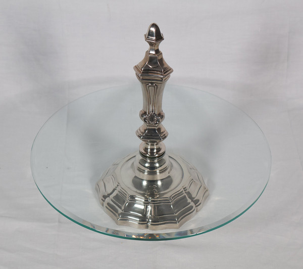 Pair of candlesticks with silver-plated metal centerpiece, early 20th century