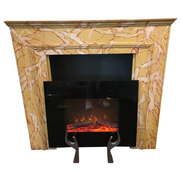 19th century decorative wooden fireplace