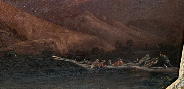 Paesaggio fluviale animato E Thevenet 1853