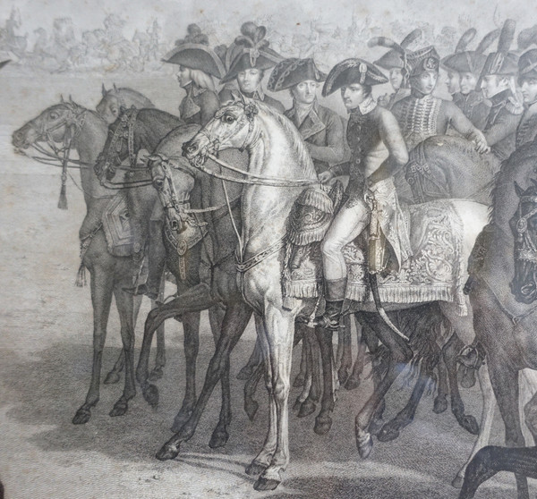 Grande incisione napoleonica: recensione del Generale Bonaparte 1° Console alle Tuileries, Vernet Isabey