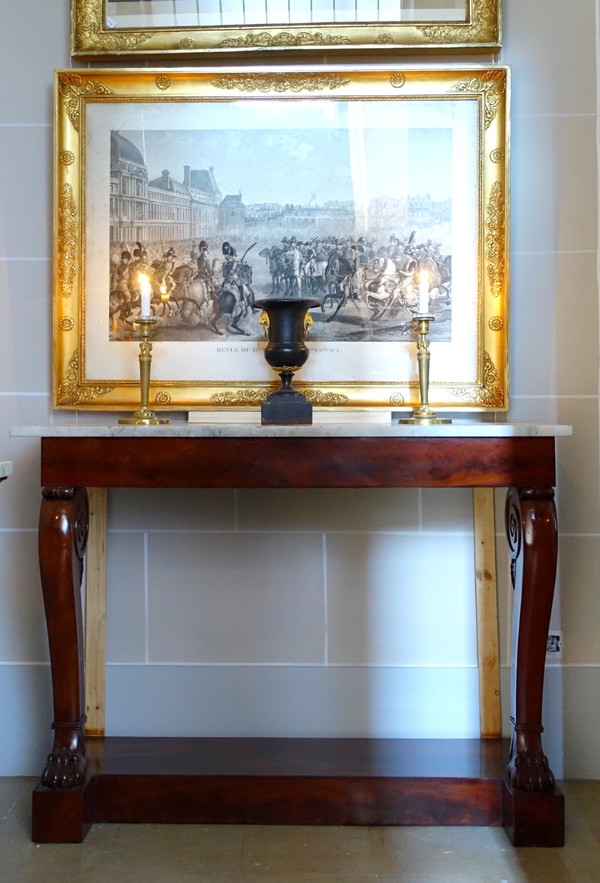 Grande incisione napoleonica: recensione del Generale Bonaparte 1° Console alle Tuileries, Vernet Isabey