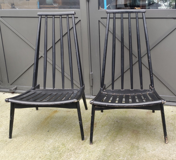 Coppia di Sedie Basse Sedie Basse/Poltrone dal Design Scandinavo