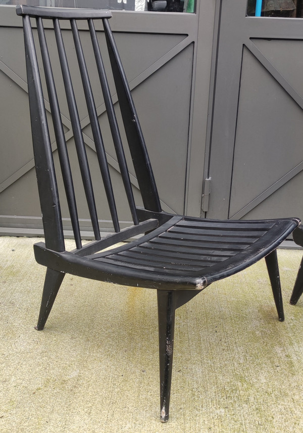 Coppia di Sedie Basse Sedie Basse/Poltrone dal Design Scandinavo
