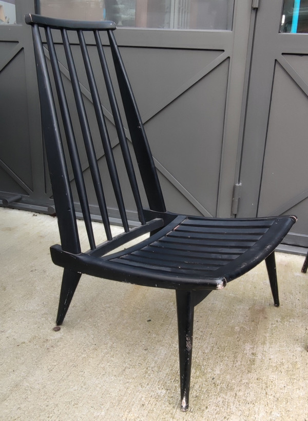 Coppia di Sedie Basse Sedie Basse/Poltrone dal Design Scandinavo