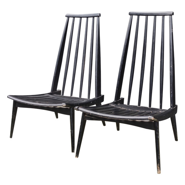 Coppia di Sedie Basse Sedie Basse/Poltrone dal Design Scandinavo