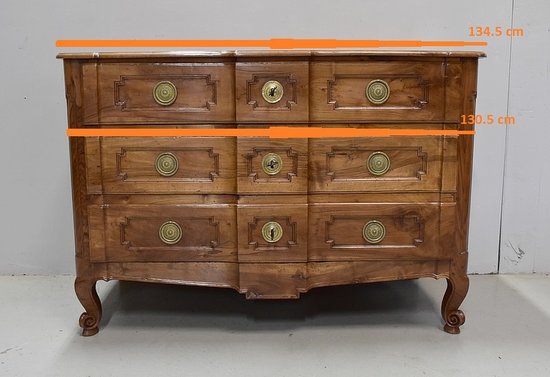 Crossbow Commode in Solid Blond Walnut, Transition Period Louis XV - Louis XVI - XVIIIth