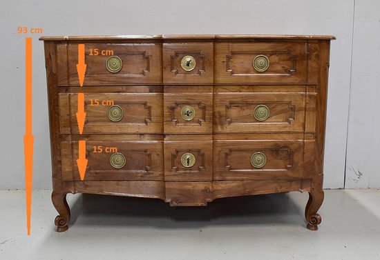 Crossbow Commode in Solid Blond Walnut, Transition Period Louis XV - Louis XVI - XVIIIth
