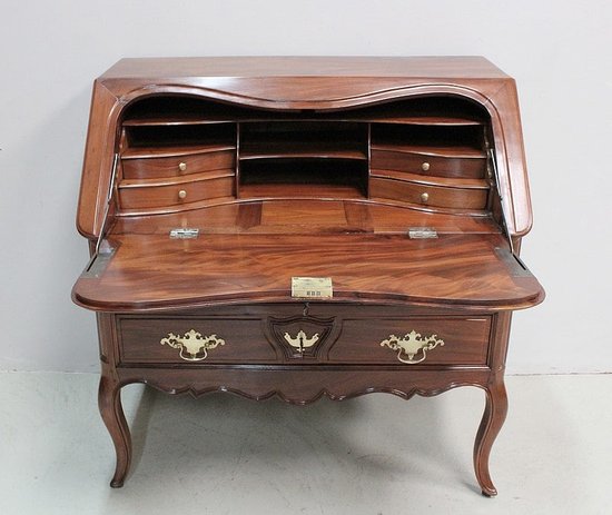 Bureau de pente Louis XV d'Armateur en Acajou - Région Nantaise  XVIIIe