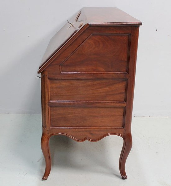 Bureau de pente Louis XV d'Armateur en Acajou - Région Nantaise  XVIIIe
